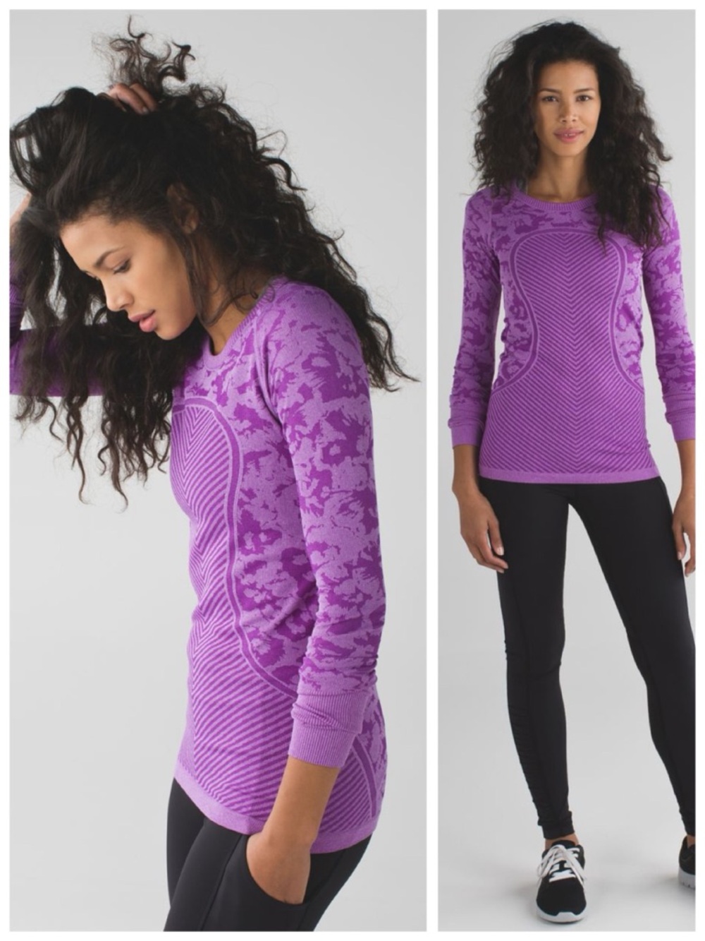 Lululemon Swiftly Tech Long Sleeve Crew, Heathered Tender Violet Purple sz. 6